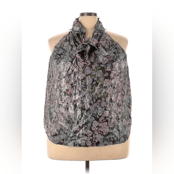 J.Crew Collection Tie Neck Top in Shimmering Floral Jacquard – Size 3X - NWT - Picture 3 of 6